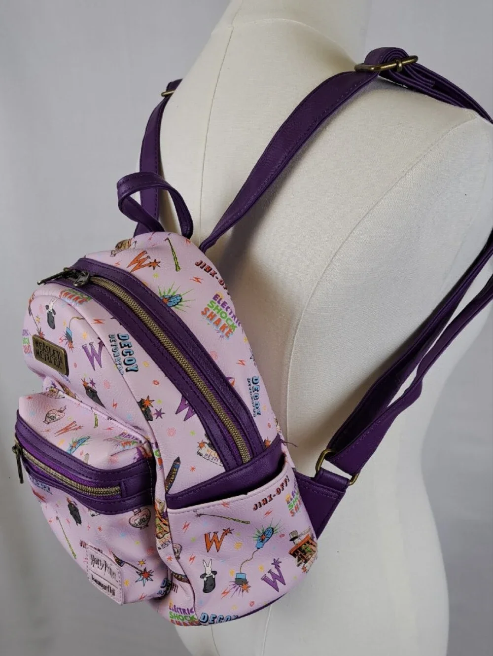 Loungefly x Harry Potter Weasley Wizard Wheezes Mini Backpack Pink Lilac Kidcore